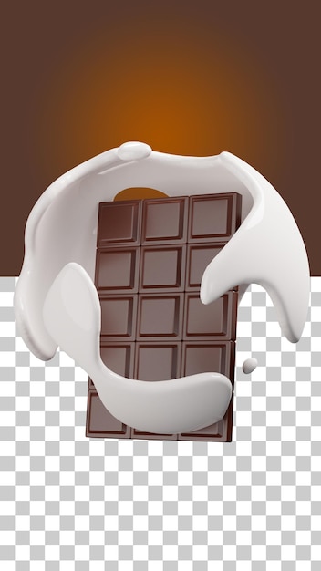 chocolate bar surrounded by milk version 2