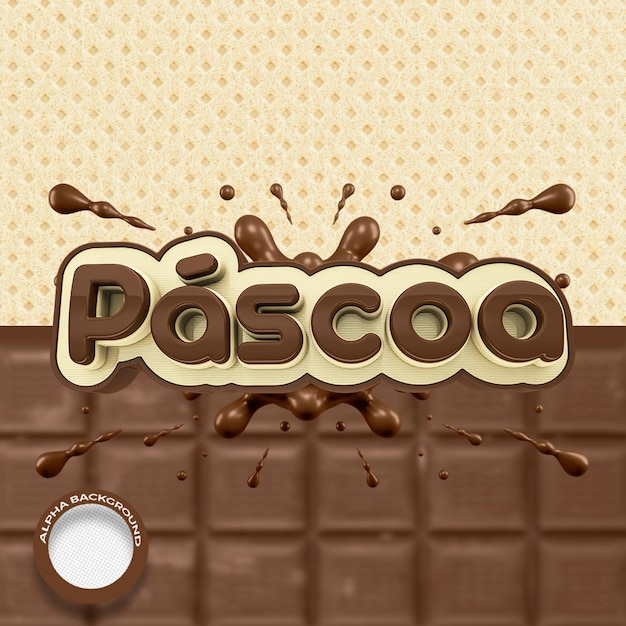 A chocolate bar with the word pasco written in brown letters