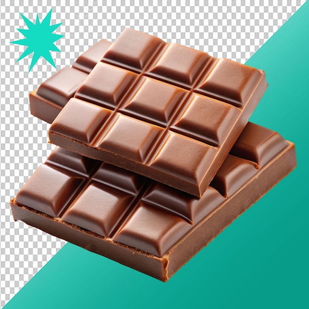 chocolate bars on transparent background