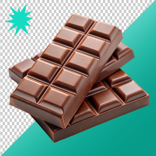 chocolate bars on transparent background