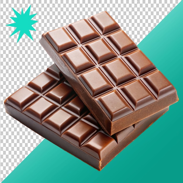 chocolate bars on transparent background