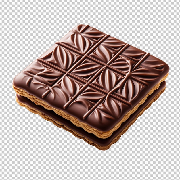 Chocolate biscuit isolated on transparent background