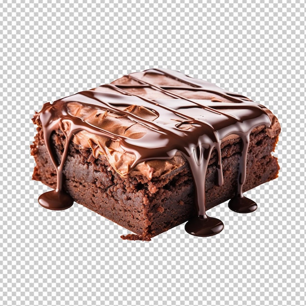 Chocolate brownie isolated on transparent background