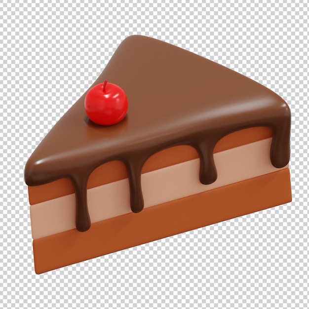 Chocolate cake 3d illustration