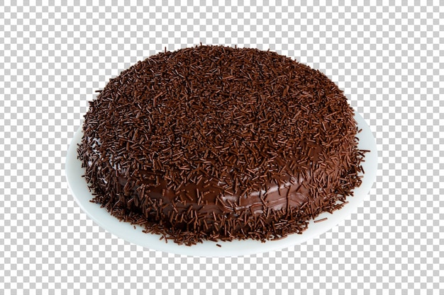 Chocolate cake and brigadeiro frosting png transparent background