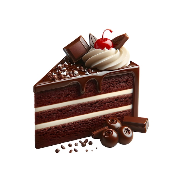 Chocolate cake slice isolated image