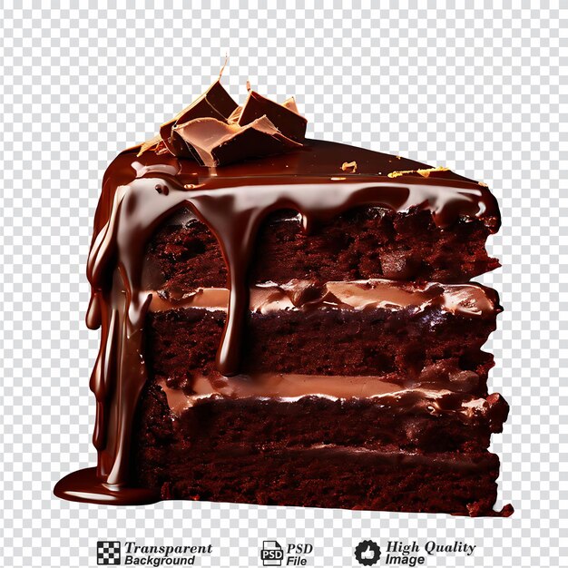 PSD chocolate cake slice and isolated on transparent background