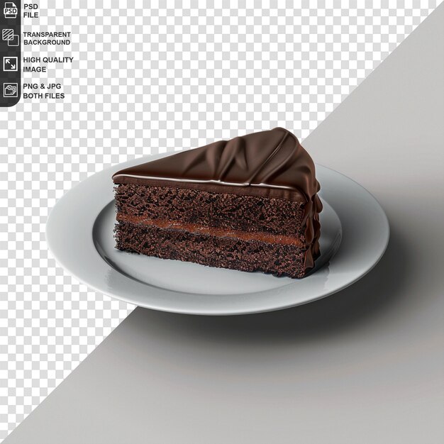 Chocolate cake on transparent background