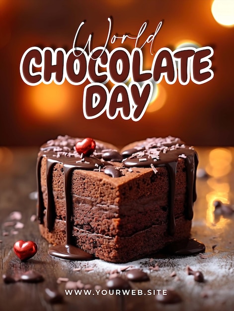 A chocolate cake with the words chocolate day on it