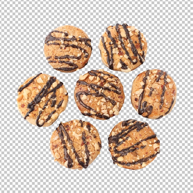 Chocolate chip cookies isolated rendering