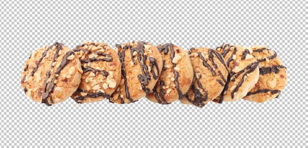 Chocolate chip cookies isolated rendering