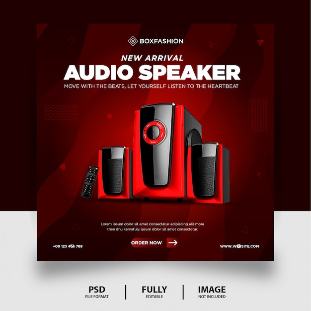 Chocolate Color Audio Speaker Brand Product Social Media Post Banner