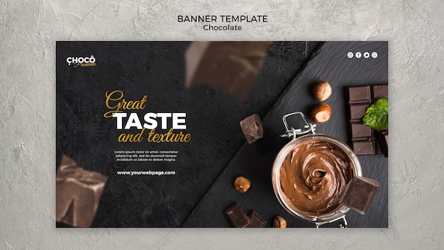 Chocolate concept horizontal banner