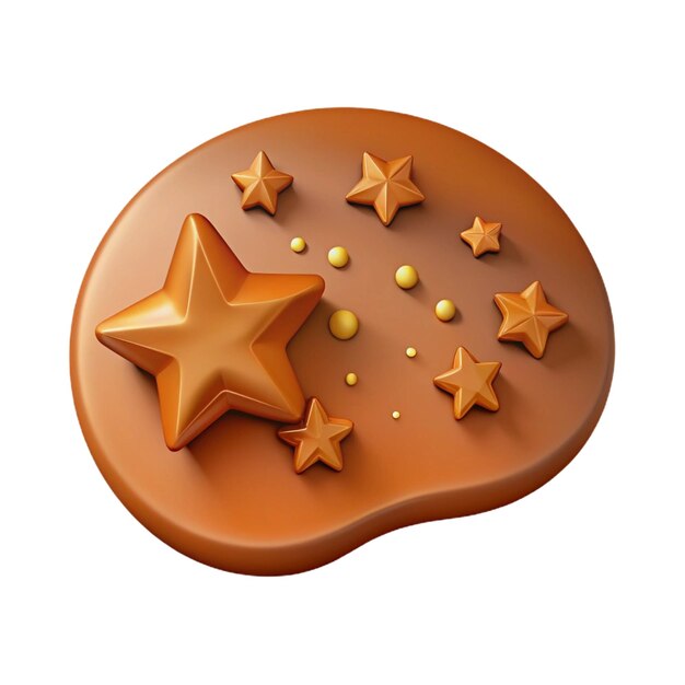 PSD a chocolate cookie with a star on it and a star shaped star on the side