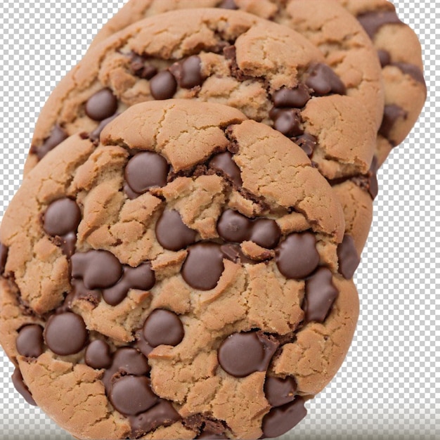 PSD chocolate cookies full depth of field pic isolated on transparent background