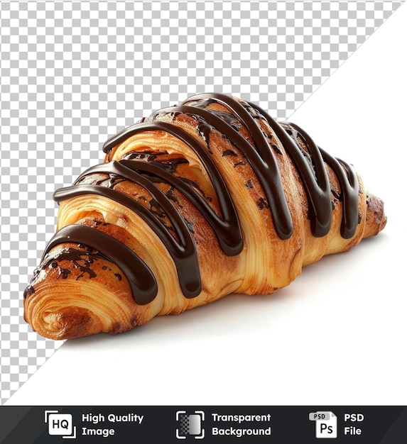 Chocolate covered pastry on isolated background hyperrealistic PSD