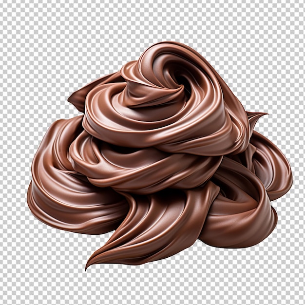 Chocolate curls isolated on transparent background