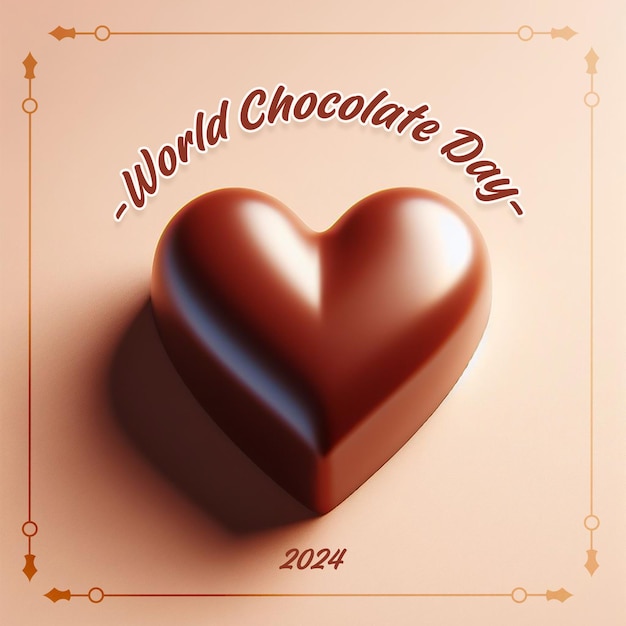 Chocolate Day Poster Milk heart shape chocolate icon