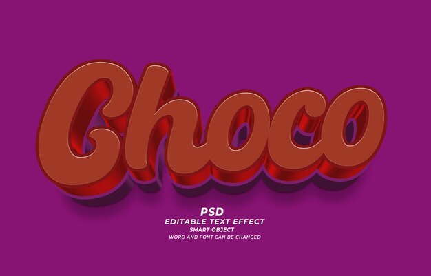 PSD chocolate day psd 3d editable text effect