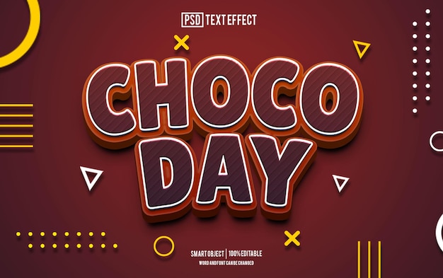 PSD chocolate day text effect font editable typography 3d text