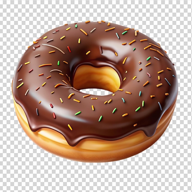 Chocolate Donut isolated on transparent background