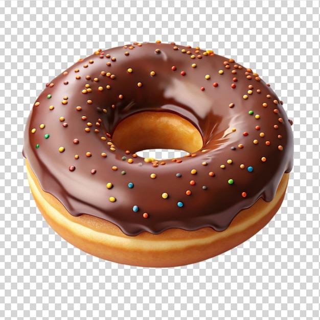 Chocolate Donut isolated on transparent background