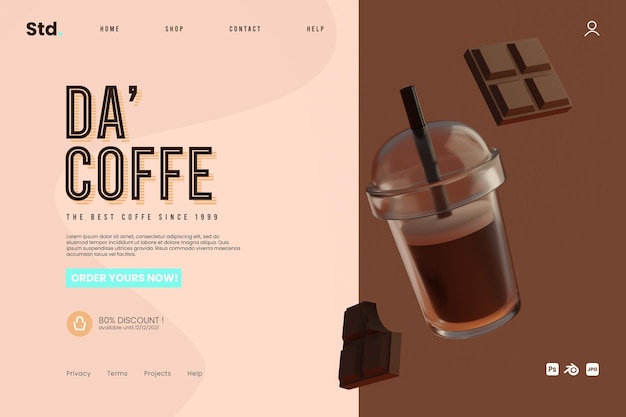 Chocolate drink landing page