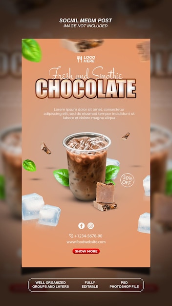 Chocolate drink social media story