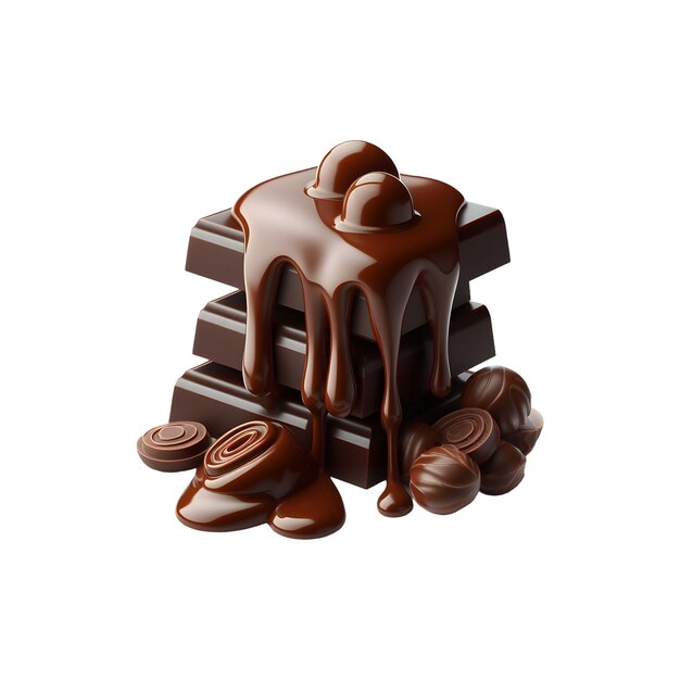 Chocolate dripping isolated image