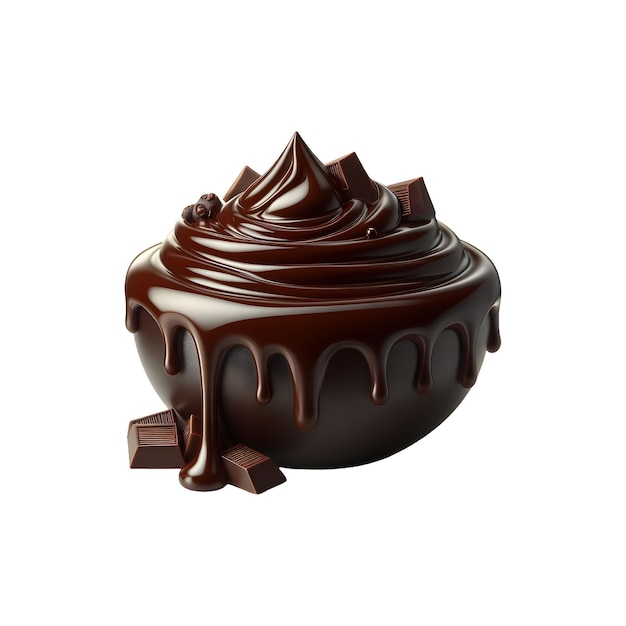 Chocolate dripping isolated image