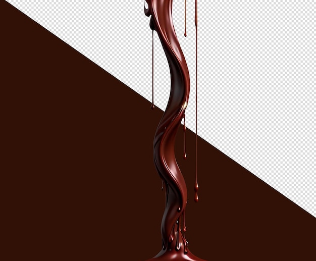 chocolate dripping on transparent background