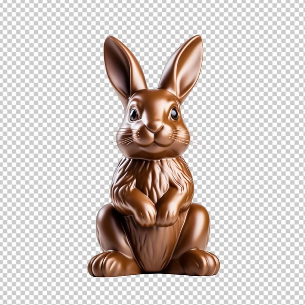 Chocolate easter bunny isolated on transparent background