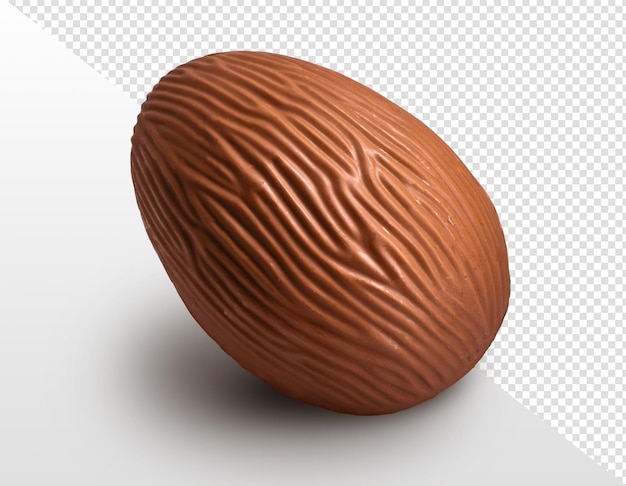 Chocolate easter egg with typical brazilian gourmet brigadeiro on transparent background