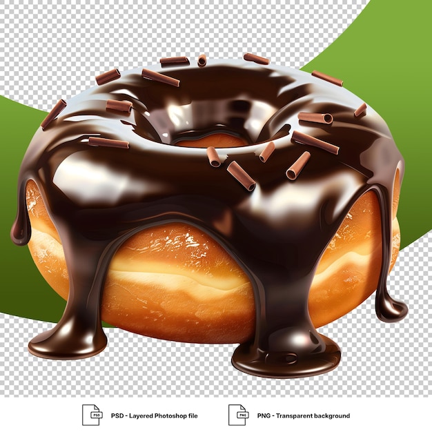 Chocolate Glazed Donut with Dripping Chocolate Sauce