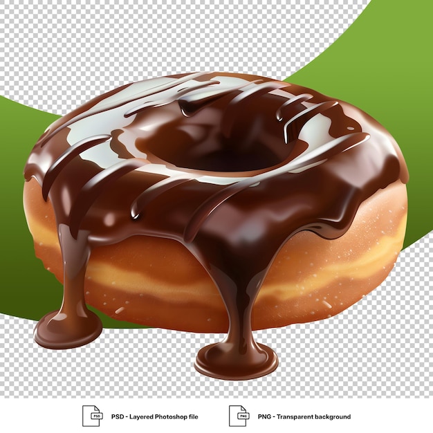 Chocolate Glazed Donut with Dripping Chocolate Sauce