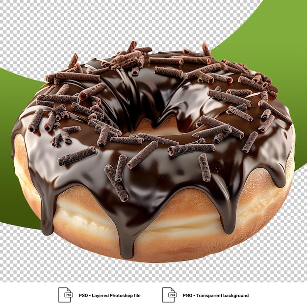 Chocolate Glazed Donut with Dripping Chocolate Sauce