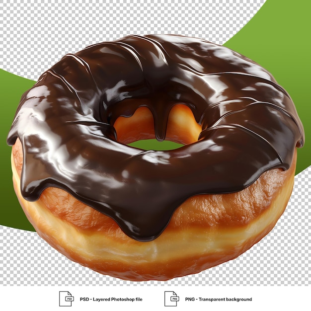 Chocolate Glazed Donut with Dripping Chocolate Sauce