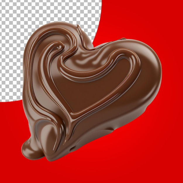 Chocolate Heart isolated on alpha layer