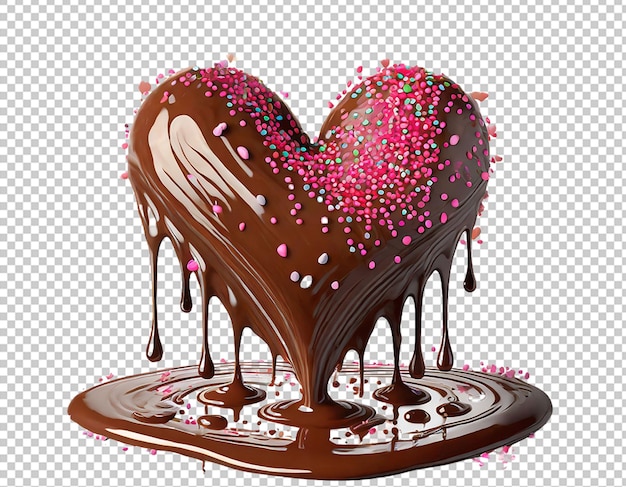 chocolate in heart shape with sprinkle