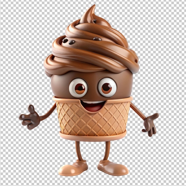 PSD chocolate ice cream character