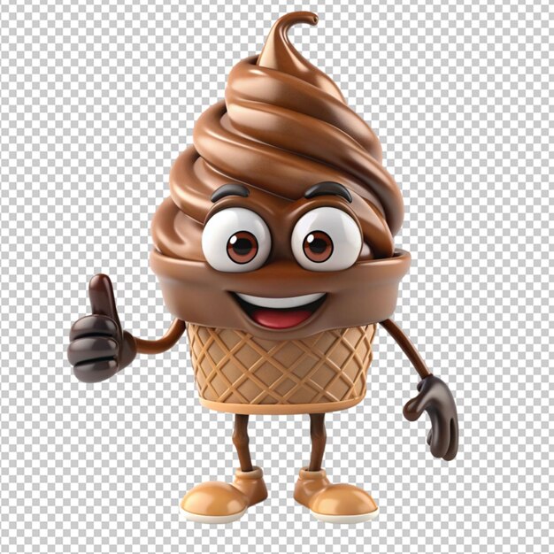 PSD chocolate ice cream character