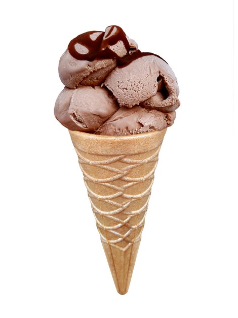 Chocolate Ice cream in the cone transparent background