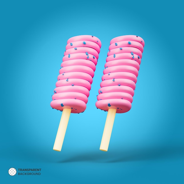 Chocolate Ice cream icon Isolated 3d Render Illustration