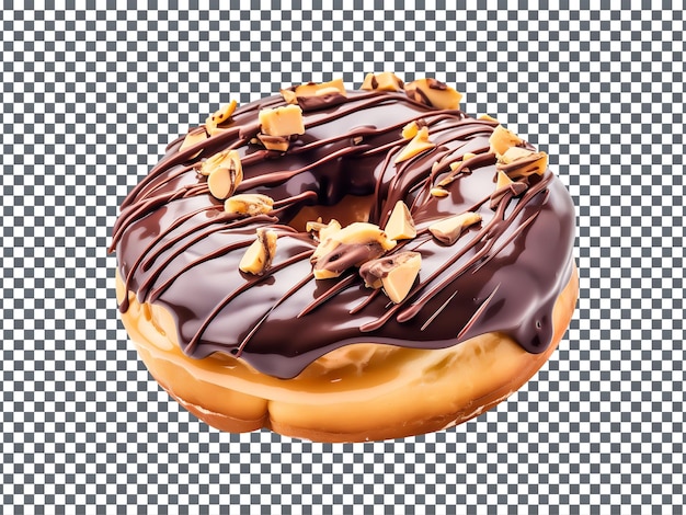 Chocolate Marshmallow Donut isolated on transparent background