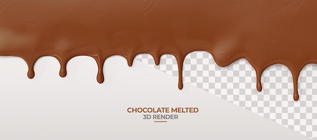 Chocolate melted 3d render transparent background