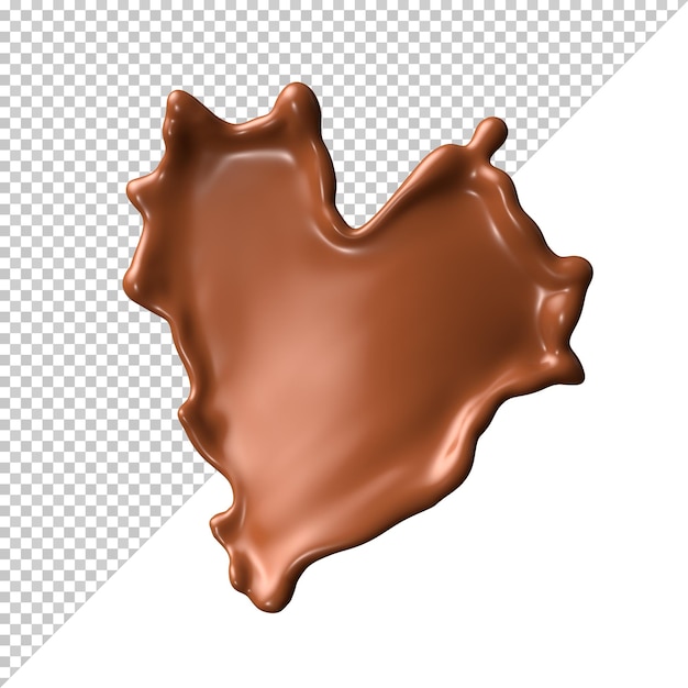 Chocolate Milk heart splash 3d realistic