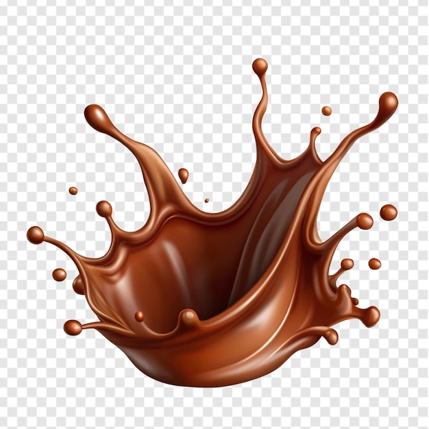 chocolate paint splash isolated on transparent background