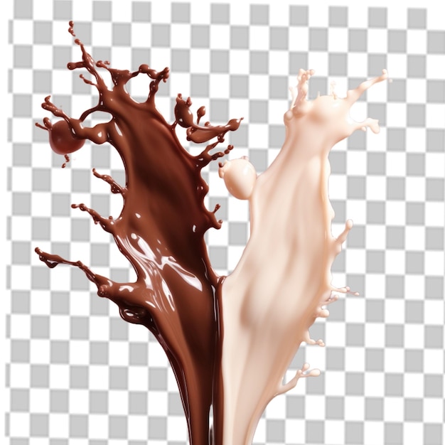 PSD chocolate png milk splash