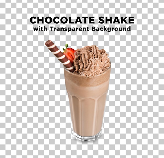 Chocolate Shake in a Glass Photo PSD in Transparent Background