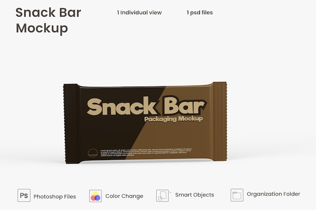 Chocolate snack bar packaging mockup